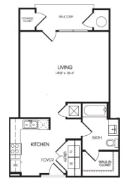 Belle Claire floor plan at The Manhattan Tower and Lofts, Denver, Colorado