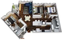 3 Bedrooms and 2 Bathrooms Floor Plans at Century Town Center, Gainesville, FL