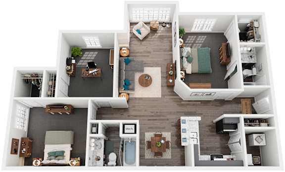 3 Bed 2 Bath Floor Plan | 1,320 Sq. Ft.