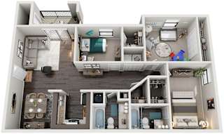 3 Bed 2 Bath Floor Plan | 1,338 Sq. Ft. at High Ridge Apartments, Athens, GA