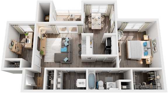 1 Bed 1 Bath Floor Plan | 800 Sq. Ft. at Trails at Short Pump Apartments in Richmond, Virginia