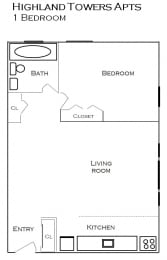 Highland Towers floorplan, St. Paul, Minnesota