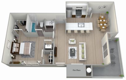 Floor Plan  1-Bedroom floor plan
