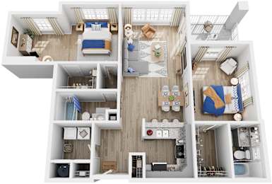 2 Bed 2 Bath Floor Plan | 1,272 Sq. Ft. at Saltmeadow Bay, Virginia Beach, VA, 23451