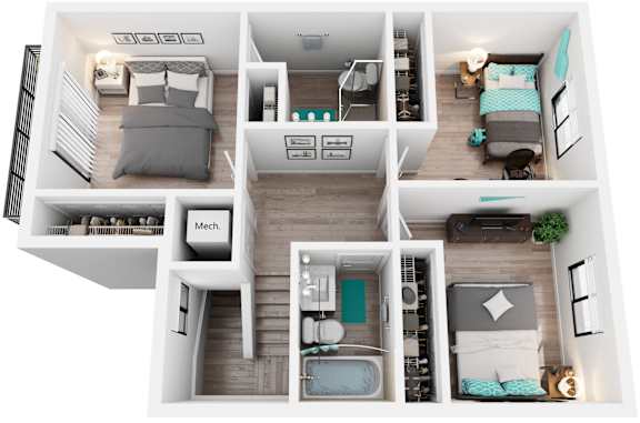 3 Bed 2.5 Bath | 1,251 Sq. Ft. at The Villages at Miami Gardens, Miami Gardens, Florida 33056