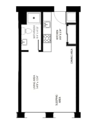 a floor plan of a small house with a loft