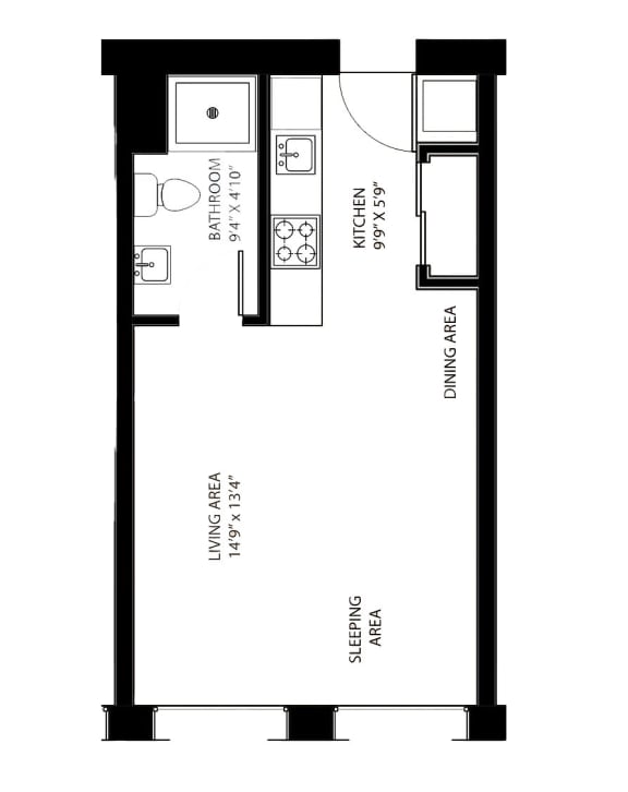 a floor plan of a small house with a loft