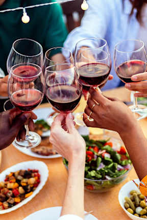 Stock photo of people with wine glasses