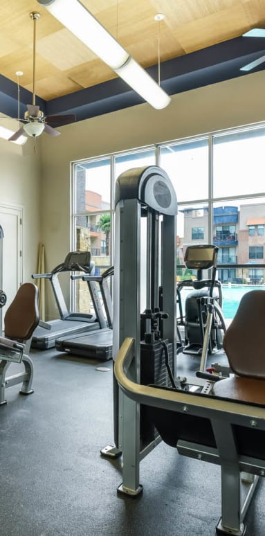Inside view of fitness center at Soho Parkway