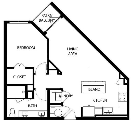 Axio at Carillon - A7- 1 Bedroom 1 Bath - 2D