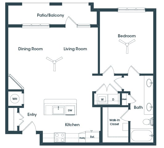 A5 - 1bed1bath - 895 sf - Debbie Lane Flats