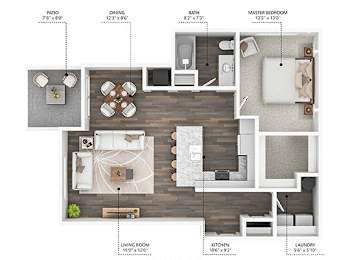 1 bedroom 1 bath M at Stonegate Crossing Apartments, Clive, IA, 50325