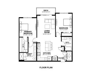 2 Bed 2 Bath Floor Plan | 1,132 Sq. Ft. at The Prescott Luxury Apartments in Austin, TX