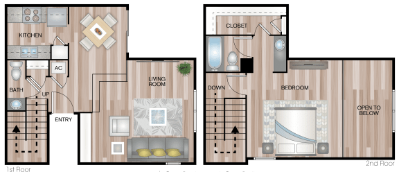 A7 | 1 Bed / 1.5 Bath | 925 Sq Ft at The Escapade, San Antonio