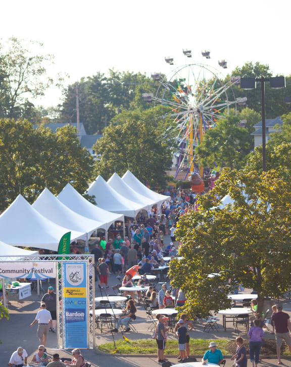 a view of the festival from the ferris wheel