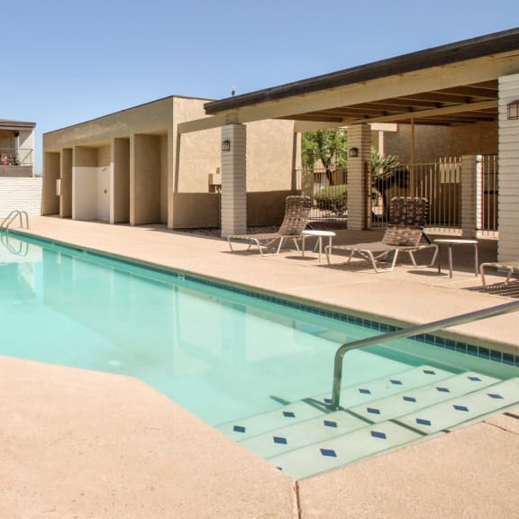 the swimming pool at our apartments