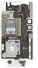 1B-2 Floor Plan at La Unión, Tampa, FL 33605