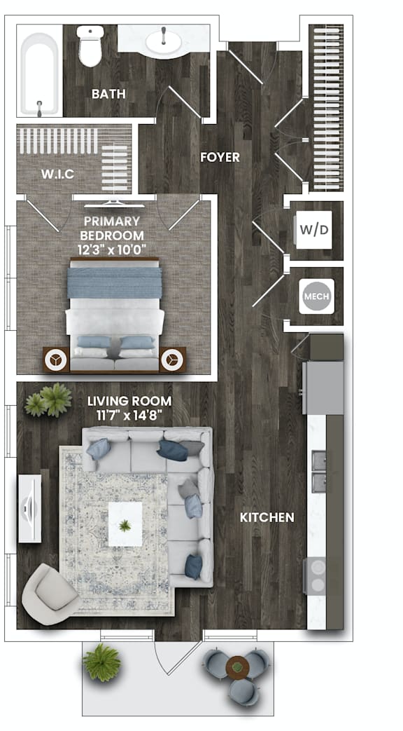 1B-2 Floor Plan at La Unión, Tampa, FL 33605