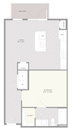 A6 floor plan with labeled rooms.