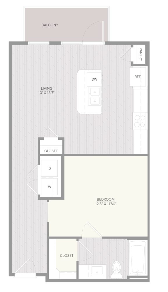 A6 floor plan with labeled rooms.