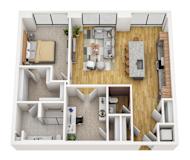 1Bed 1.5Bath A Floor Plan at Stella St. Paul Apartments, St. Paul, MN