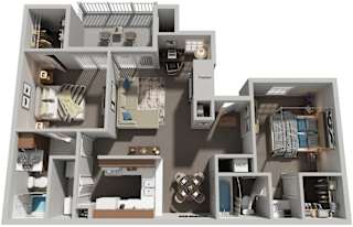 2 Bed 2 Bath Floor Plan | 950 Sq. Ft. at The Colony at South Park in South Carolina, 29803