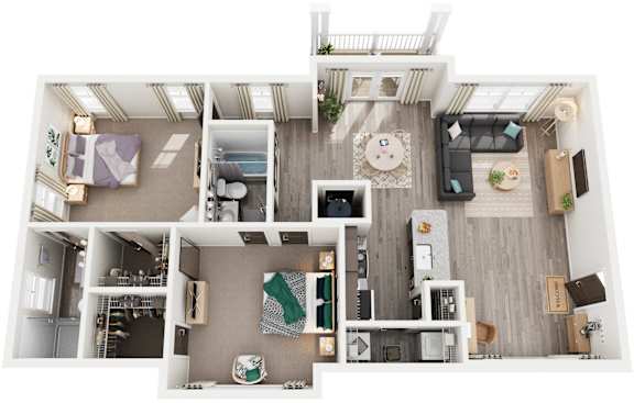 Floor Plan  2 Bed 2 Bath Floor Plan | 1,266  Sq. Ft. at Retreat at Arden Farms in Arden, NC, 28704