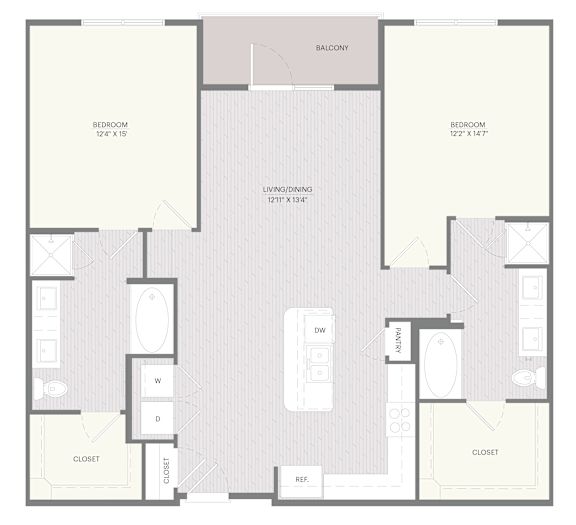 A floor plan of apartment B11 with labeled rooms.