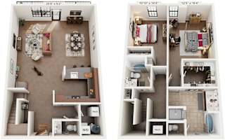 2 Bed 2.5 Bath Floor Plan | 1,740 Sq. Ft. at Mayton Transfer Lofts in Virginia 23803
