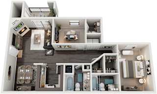 2 Bed 2 Bath Floor Plan | 1,317 Sq. Ft. at High Ridge Apartments, GA 30606