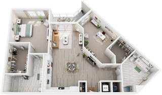 2 Bed 2 Bath Floor Plan | 1,162 Sq. Ft. at Lyric at Norton Commons Apartments, KY 40059