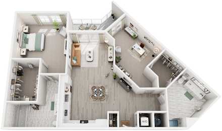 2 Bed 2 Bath Floor Plan | 1,162 Sq. Ft. at Lyric at Norton Commons Apartments, KY 40059