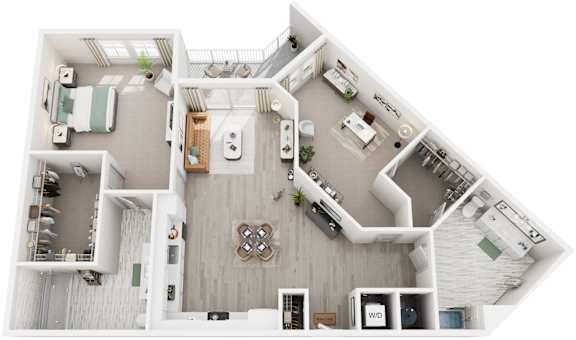 2 Bed 2 Bath Floor Plan | 1,162 Sq. Ft. at Lyric at Norton Commons Apartments, KY 40059
