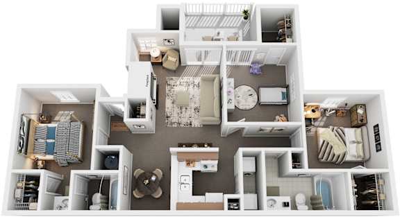 3 Bed 2 Bath Floor Plan | 1,150 Sq. Ft. at The Colony at South Park in Aiken, SC
