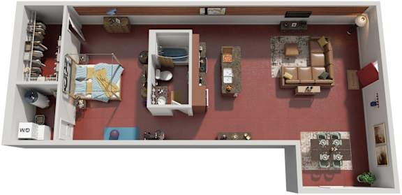 Studio 1 Bath Floor Plan | 1,040 Sq. Ft. at Skyloft in North Carolina 28803