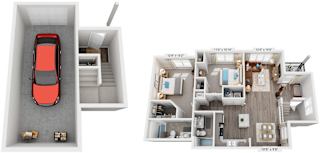 2 Bed 2 Bath Floor Plan | 1,141 Sq. Ft. at Streets of Greenbrier, VA, 23320