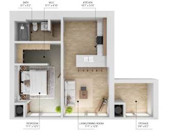 A7 Floor Plan at City Square Lofts, Des Moines, IA
