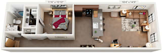 1 Bed 1 Bath Floor Plan | 780 Sq. Ft. at Mayton Transfer Lofts in Petersburg, Virginia 23803
