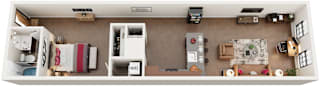 Studio 1 Bath Floor Plan | 667 Sq. Ft. at Mayton Transfer Lofts in Petersburg, Virginia 23803