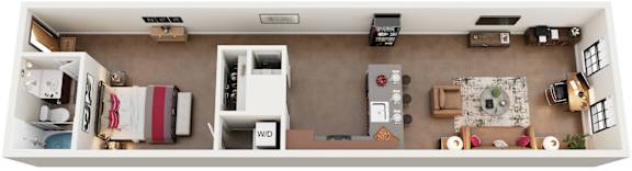 Floor Plan  Studio 1 Bath Floor Plan | 667 Sq. Ft. at Mayton Transfer Lofts in Petersburg, Virginia 23803