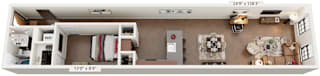 1 Bed 1 Bath Floor Plan | 833 Sq. Ft. at Mayton Transfer Lofts in Petersburg, VA 23803