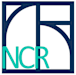 The image shows a graphic with the letters "NCR" in a bold, teal font.