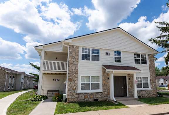 Apartments with balconies at The Village at Sandstone Apartments, Greenwood, 46142