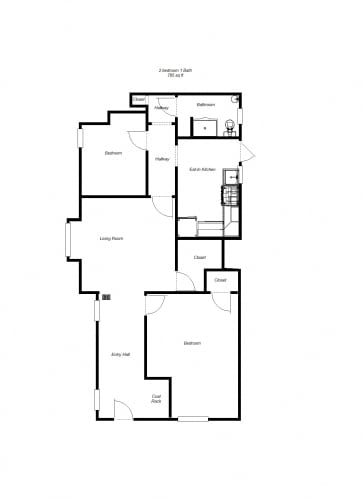 Floor Plan  2 Bedroom floor plan for 446 Forest Avenue