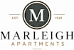 Marleigh Apartments logo with a black background.