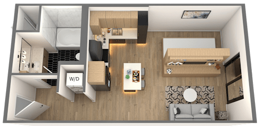 Wonderland Floor Plan at Chelsea Apartments, St Louis
