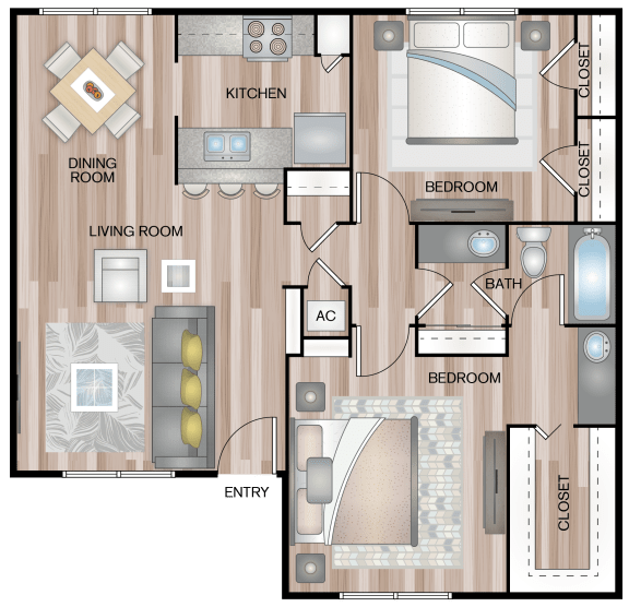 A1 | 1 Bed / 1 Bath | 624 Sq Ft A1 | 1 Bed / 1 Bath | 624 Sq Ft at The Escapade, San Antonio, Texas