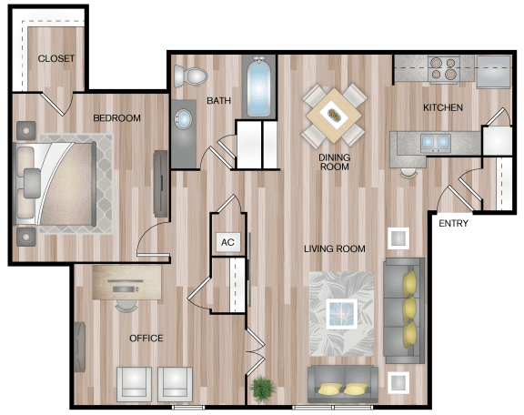 A5 | 1 Bed / 1 Bath | 876 Sq Ft at The Escapade, San Antonio, TX
