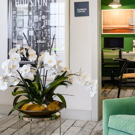 Living room at The Grove at White Oak Apartments, The Barvin Group, Houston, Texas, 77008