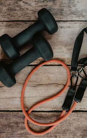 Dumbbells and resistance band at The Avery - Residential Apartments, Fargo, ND 58102